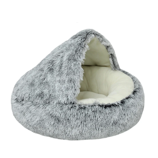 Hooded Fluffy Cat Bed - Image 11