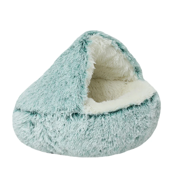 Hooded Fluffy Cat Bed - Image 12