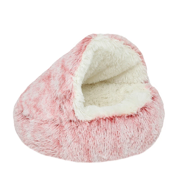 Hooded Fluffy Cat Bed - Image 9