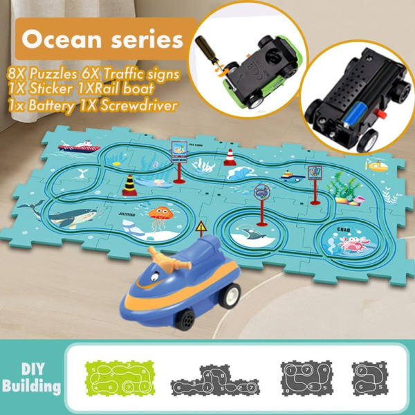 Puzzle Racer Track Set For Kids - Image 3