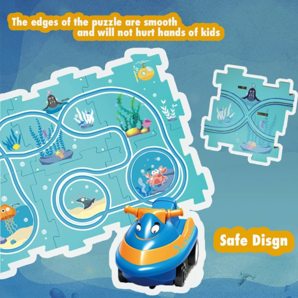 Puzzle Racer Track Set For Kids - Image 4