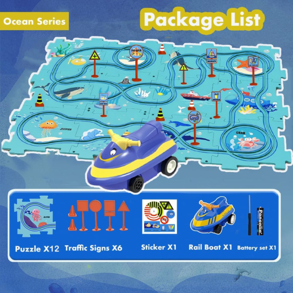 Puzzle Racer Track Set For Kids - Image 2